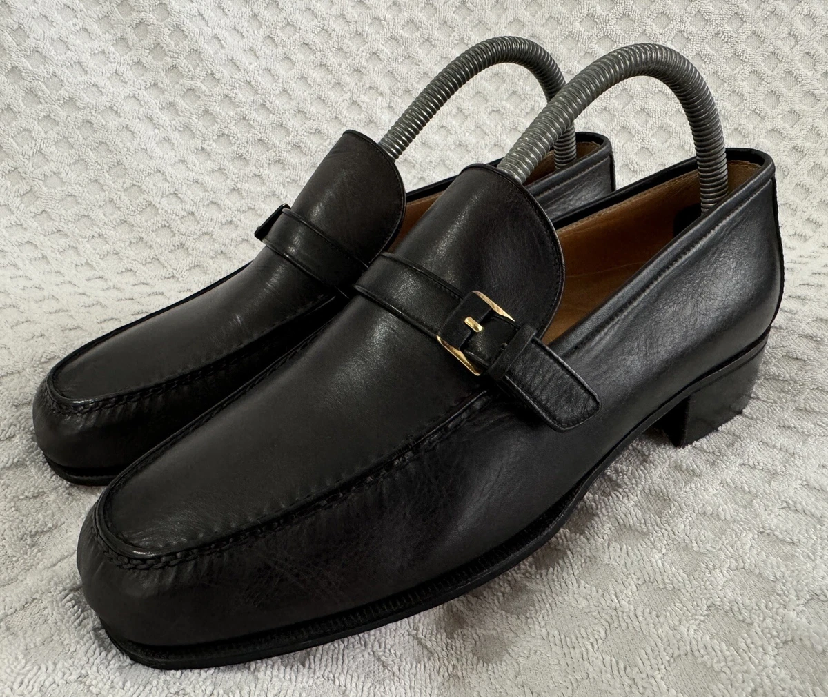 A.Testoni Basic Mens Black Loafers Shoes SZ 13M A Testoni Men Oxford Dress Shoe Black Leather | Mercari main image 2