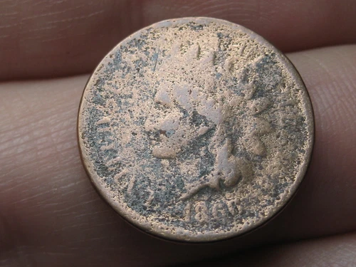 1866 Indian Head Cent Penny- Good/VG Details