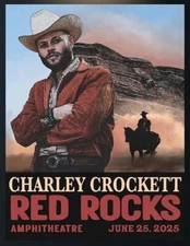 Charley Crockett Red Rocks Amphitheatre 2025 Event Poster On June 25 2025 Poster