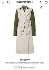 Burberry Detachable Warmer Sleeveless Trench Coat