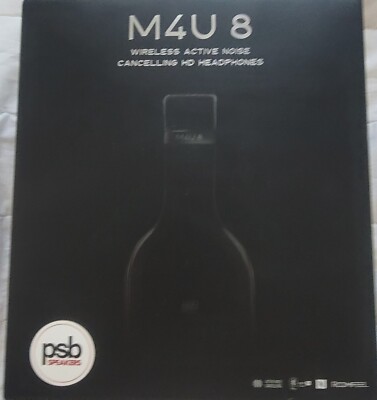 New PSB M4U 8 Wireless Active Noise Cancelling HD Headphones (Jet Black)