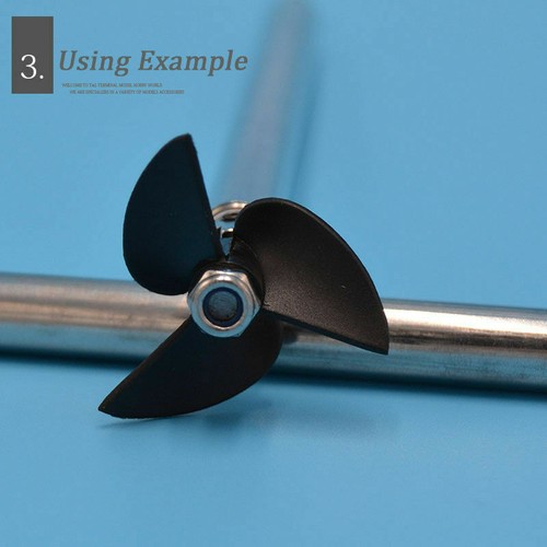 1 pair 3 blade nylon left right rotation propeller prop 4mm 3/16" 1/8" rc boat - Picture 9 of 11