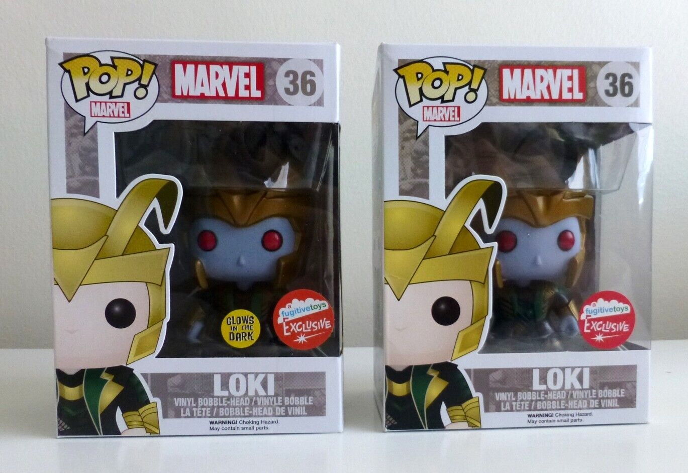 Funko Pop#36 Marvel Frost Giant Loki & GITD Loki SET of 2 Fugitive Toys Exc