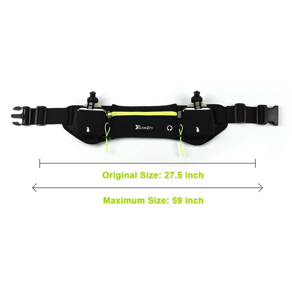 Running Cycling Belt Waist Pack Bag With Water Bottle Sports Fitness Phone Pouch - Image 4 of 4