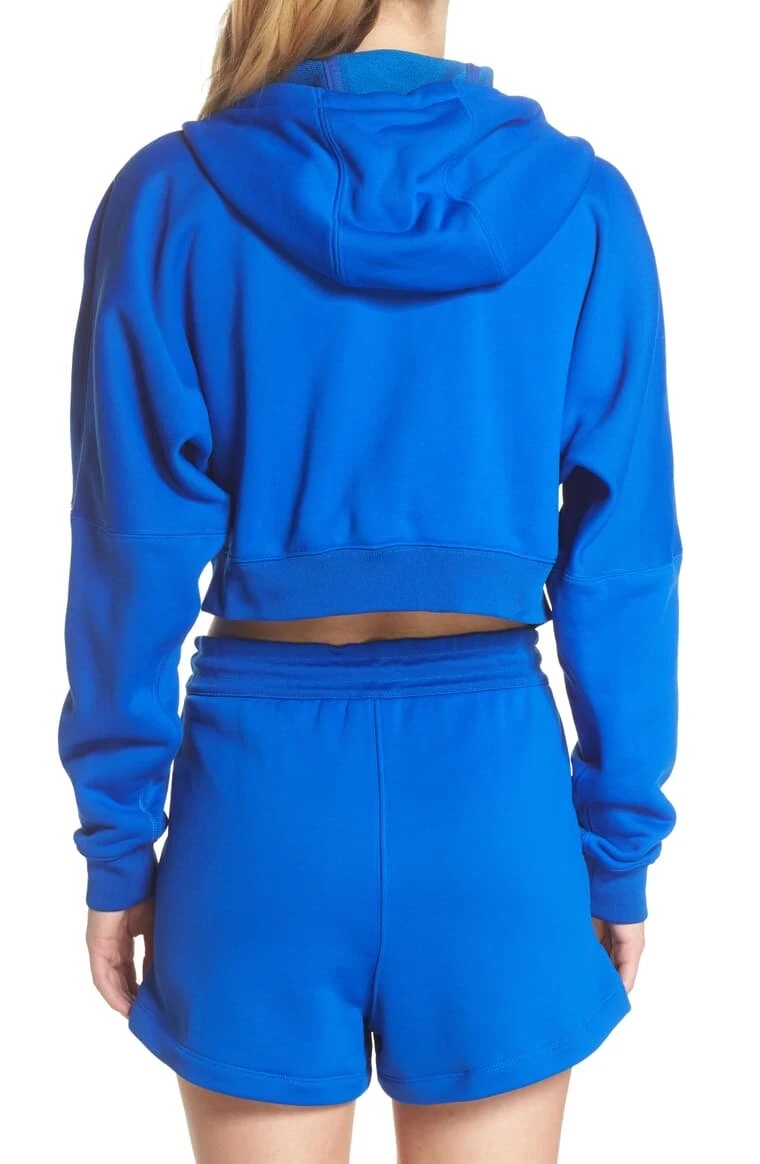 NEW NikeLab Collection Terry Full Zip Cropped Hoodie Blue
