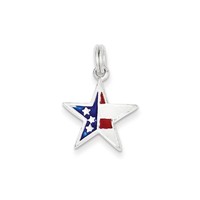 925 Sterling Silver Red, White&blue Enamel Us Flag Star Charm Pendant - 15x25mm on sale 925 Sterling Silver Red, White&blue Enamel Us Flag Star Charm Pendant - 15x25mm on sale