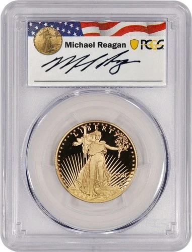 2021 W $25 Proof American Gold Eagle 1/2 oz T2 Reagan Series PCGS PR69 DCAM FDOI