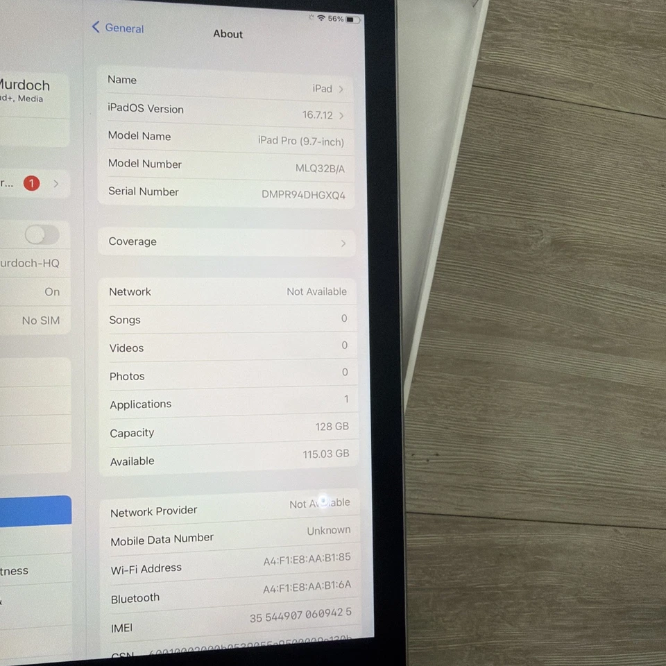 Apple iPad Pro 9.7" 128GB Space Gray WiFi+Cellular MLQ32B/A - Immaculate + Box - Image 2 of 4