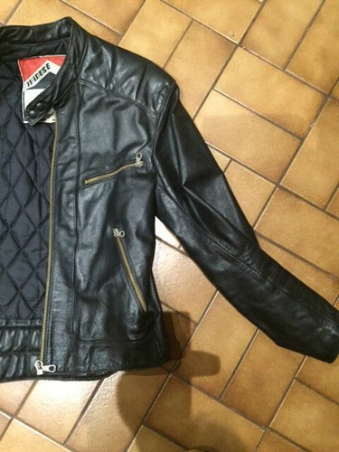 DIANESE LEATHER JACKET(VINTAGE 1983) BLACK SIZE 50 - Picture 4 of 8