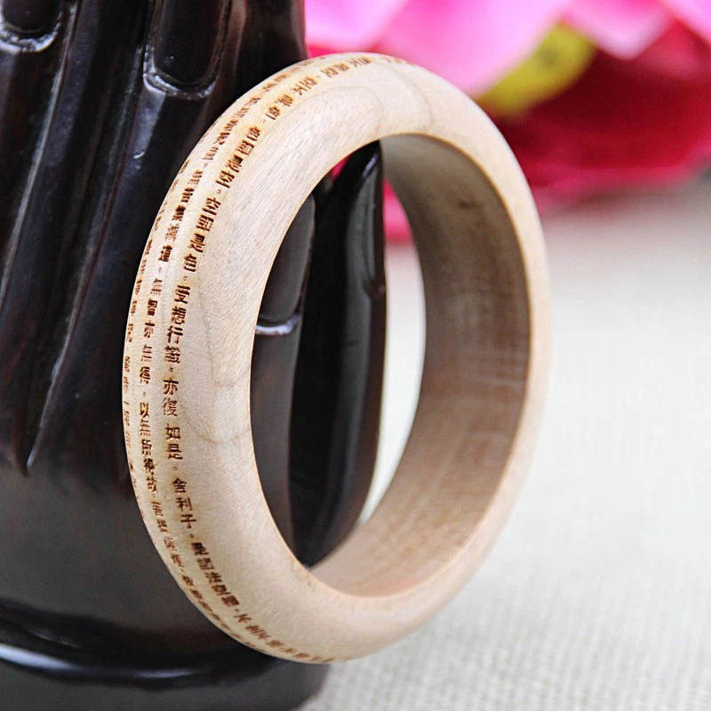 Pulsera China Retro Madera Melocotón Corazón Meridiano Taoísmo Joyería Cuerda de Mano 1 Pieza Foto 2 de 4