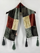 Vintage April Cornell Scarf Patchwork Lined Boho Romantic Tassels