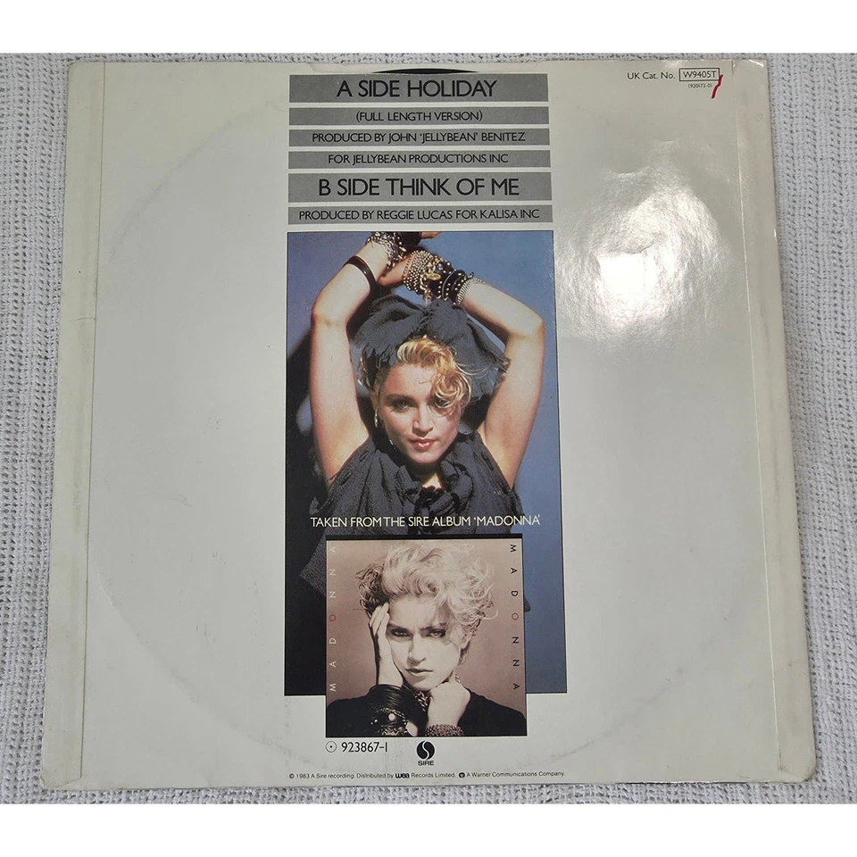 Madonna Holiday UK 12" Vinyl Maxi Single Record 80s Pop Think of Me Remix - Image 2 of 4