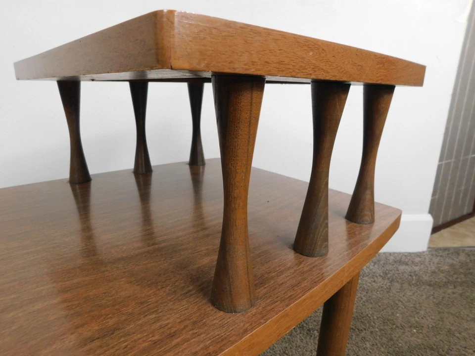 Mesa auxiliar boomerang moderna de mediados de siglo de los años 60 con patas barra húmeda - ¡Envío plano! Foto 4 de 4