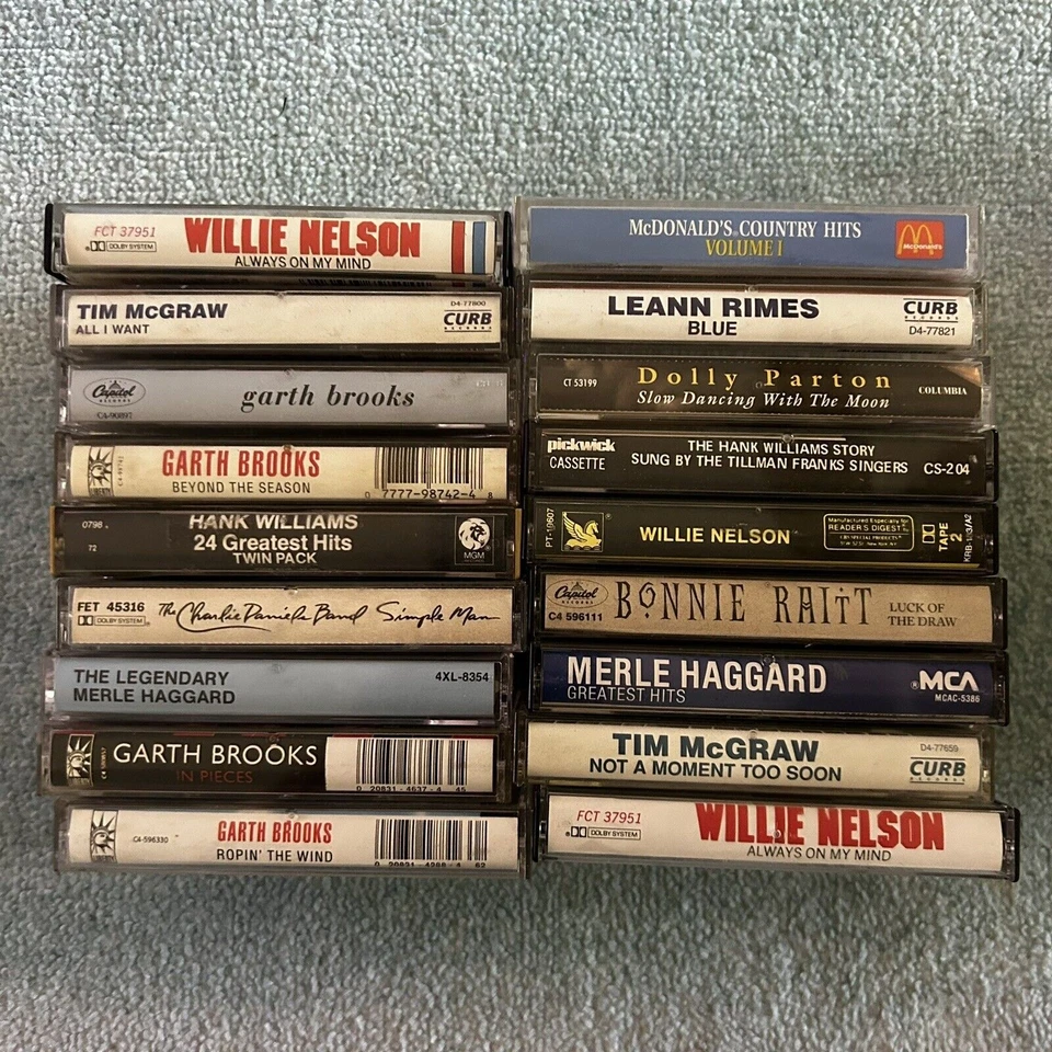 Cassette Tape Lot Country Willie Nelson Dolly Parton Garth Brooks Merle Haggard - Image 2 of 4