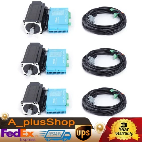 NEW 3 Axis Nema 34 12Nm Closed Loop Stepper Hybrid Servo Motor Driver Kit USA