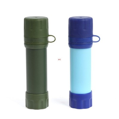 Portable Water Filter Straw Survival Cleaning Bottle For Camping Hiking Outdoor