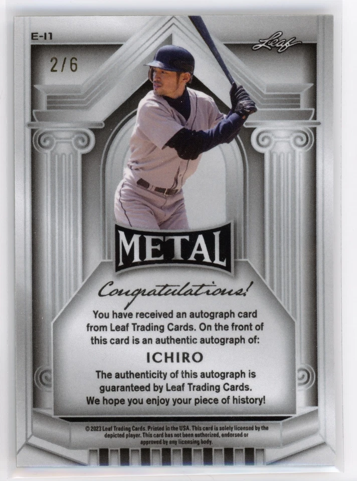 Hoja de metal Ichiro Aqua Wave 2023 automático/6 #E-I1 Mariners Foto 2 de 2