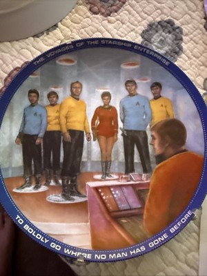 Hamilton 1983 Star Trek Collectors Plate Beam US Down Scotty, Enterprise