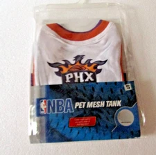New NBA Pets First Dog Apparel Phoenix Suns White Mesh Jersey Size Small