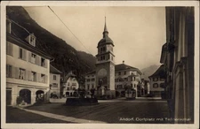 RPPC Altdorf Dorplatz Switzerland vintage postcard b934