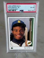 1989 Upper Deck Ken Griffey Jr. Card #1 - Star Rookie EX-MT PSA 6 of HOF Griffey