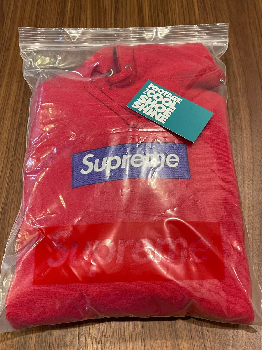 2017 FW17 SUPREME BOX LOGO HOODED SWEATSHIRT RED PURPLE WHITE