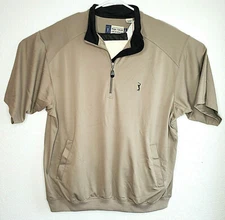 PGA Tour Original Brown Polyester Banded Bottom Golf With Pockets Men's Sz L VTG