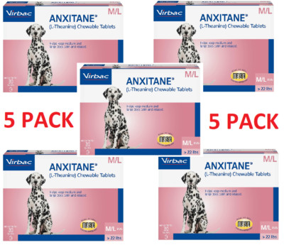 Anxitane Chewable Tablets Medium & Large Dog 30 Count pack of 5