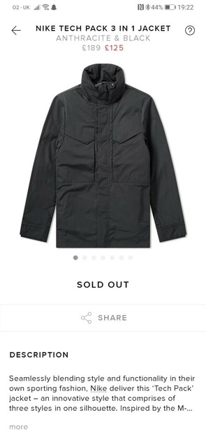 nike stealth jacket mens