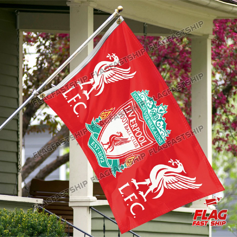 Bandera del Liverpool FC 3x5 pies You'll Never Walk Alone Banner Envío GRATIS YNWA Salah Foto 3 de 4