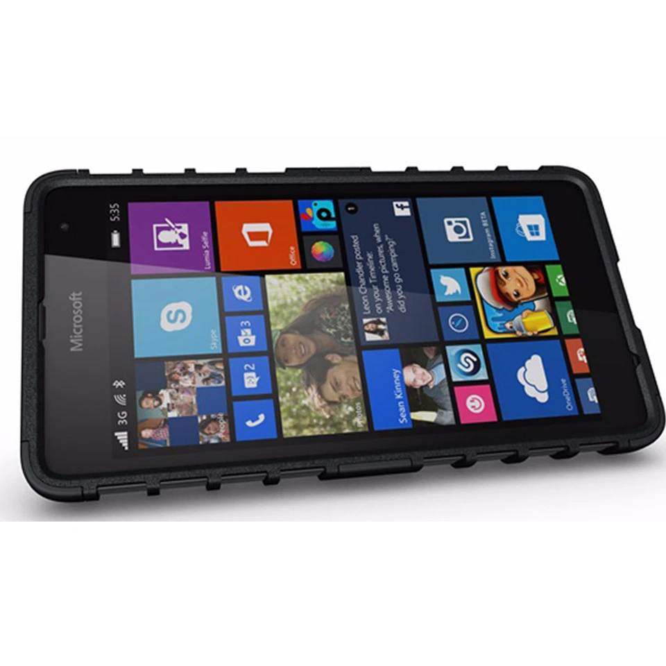 Funda para Nokia Lumia 535 630 635 640 LTE híbrida a prueba de golpes con soporte blindaje Foto 4 de 4