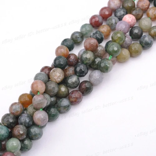 Wholesale Natural Gemstone FACETED Round Spacer Loose Beads 4MM 6MM 8MM 10MM - Picture 62 of 135