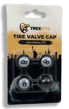 TrexNYC Tire Valve Caps , Universal Stem Covers for Cars, 4pcs, Snooker Ball