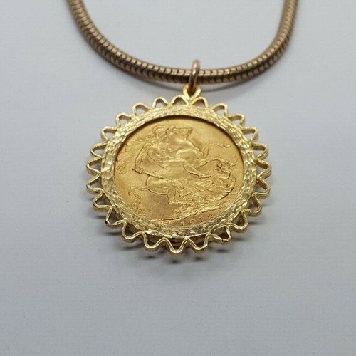 1918 GEORGE V GOLD SOVEREIGN PENDANT 