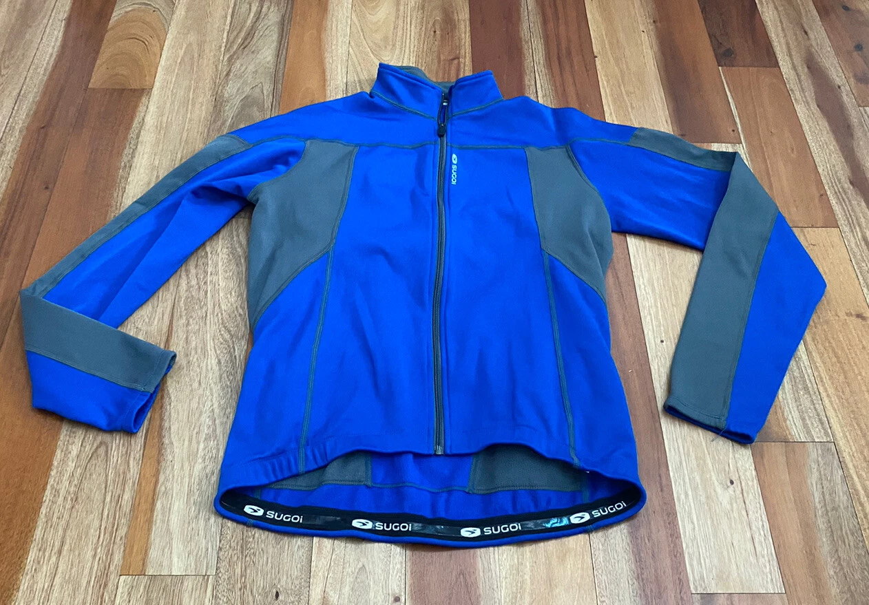 sugoi long sleeve full zip knit biking jacket