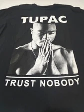 TUPAC SHAKUR Men's Trust Nobody 2Pac T-Shirt Black Rap Hip Hop Music - Size XL