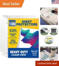 100 Pack Heavy Duty Sheet Protectors for 8.5x11 Document Storage and Display