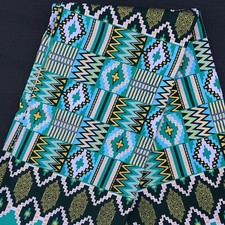 African fabric, Ankara fabric, Gold glitter kente print jade green fabric