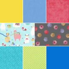 Aqua Knitting Alpacas or Llama Fabric Bundle