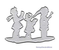 CHILDREN CHRISTMAS CAROLERS Metal Cutting Die Holiday Card Making Scrapbook Page