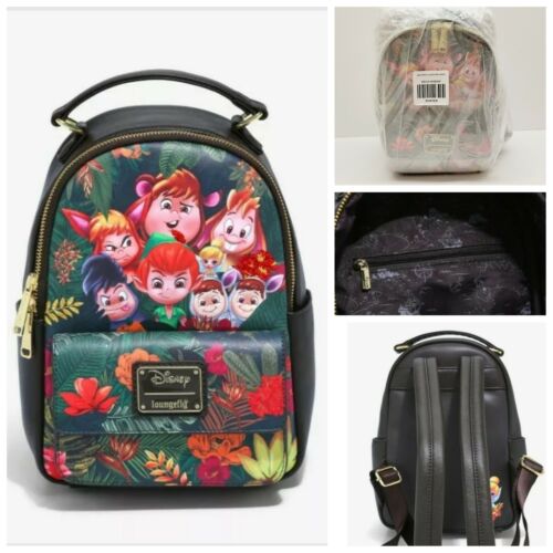 Loungefly Disney Peter Pan & Lost Boys Chibi Jungle Tinkerbell Mini Backpack New - Afbeelding 1 van 10