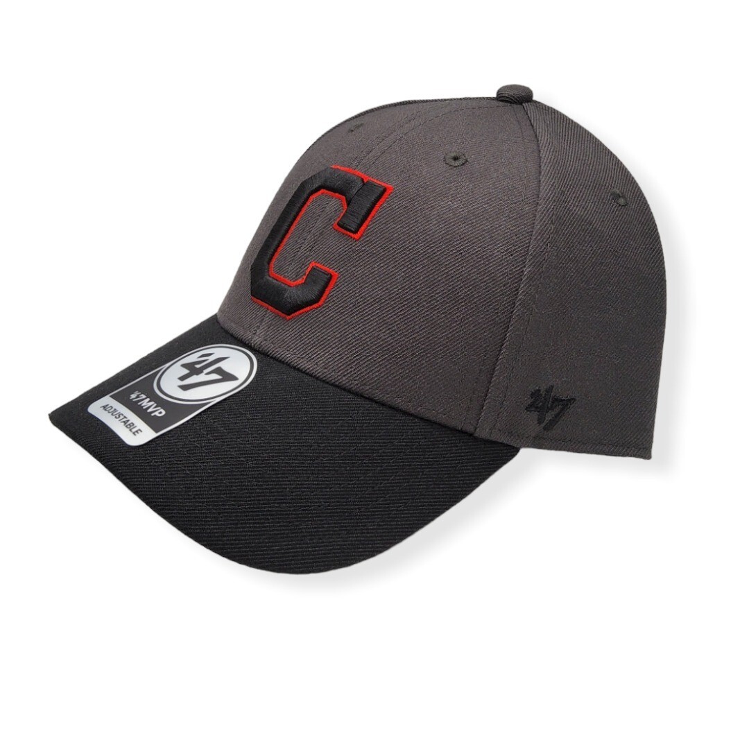 47 Cleveland Indians MVP 2 Tone Charcoal/Black Adjustable