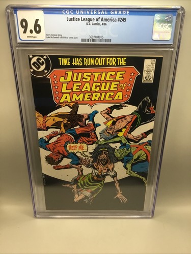 Justice League Of America # 249 CGC. 9.6White Pages! 1986 Classic Cover!