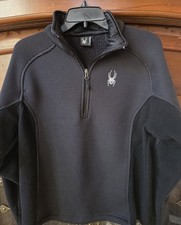 Spyder 1/4 Zip Fleece Lined Pullover Core Sweater Jacket Women  s Size S/P BLACK