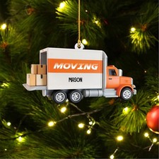 Personalized Moving Van Christmas Ornament 2025, Custom Box Truck New Home Ornam