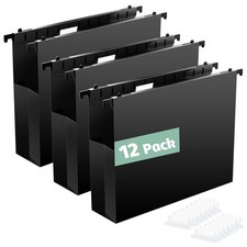 Extra Capacity Plastic Hanging File Folders Letter Size 2 Inch Expansion 12 PCS