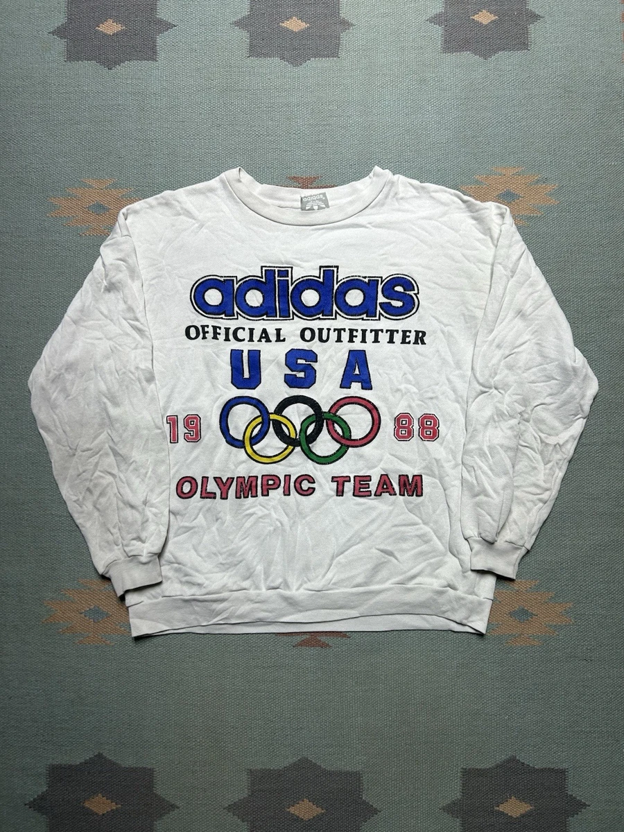 Vintage 80s crewneck sweatshirt adidas USA Olympics 1988 made in 