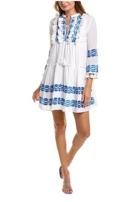 Bindu Fernanda Dress In Blue & White Size Women s Small