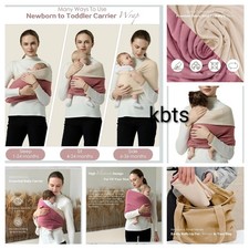 Misswisdom: Baby Wearing Wrap Sling Carrier Newborn/Infant 7-30lbs Reversible