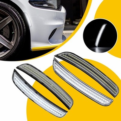 For 15-22 Dodge Charger ALL WhiteFront+Rear Fender Side Marker Light Lamp New